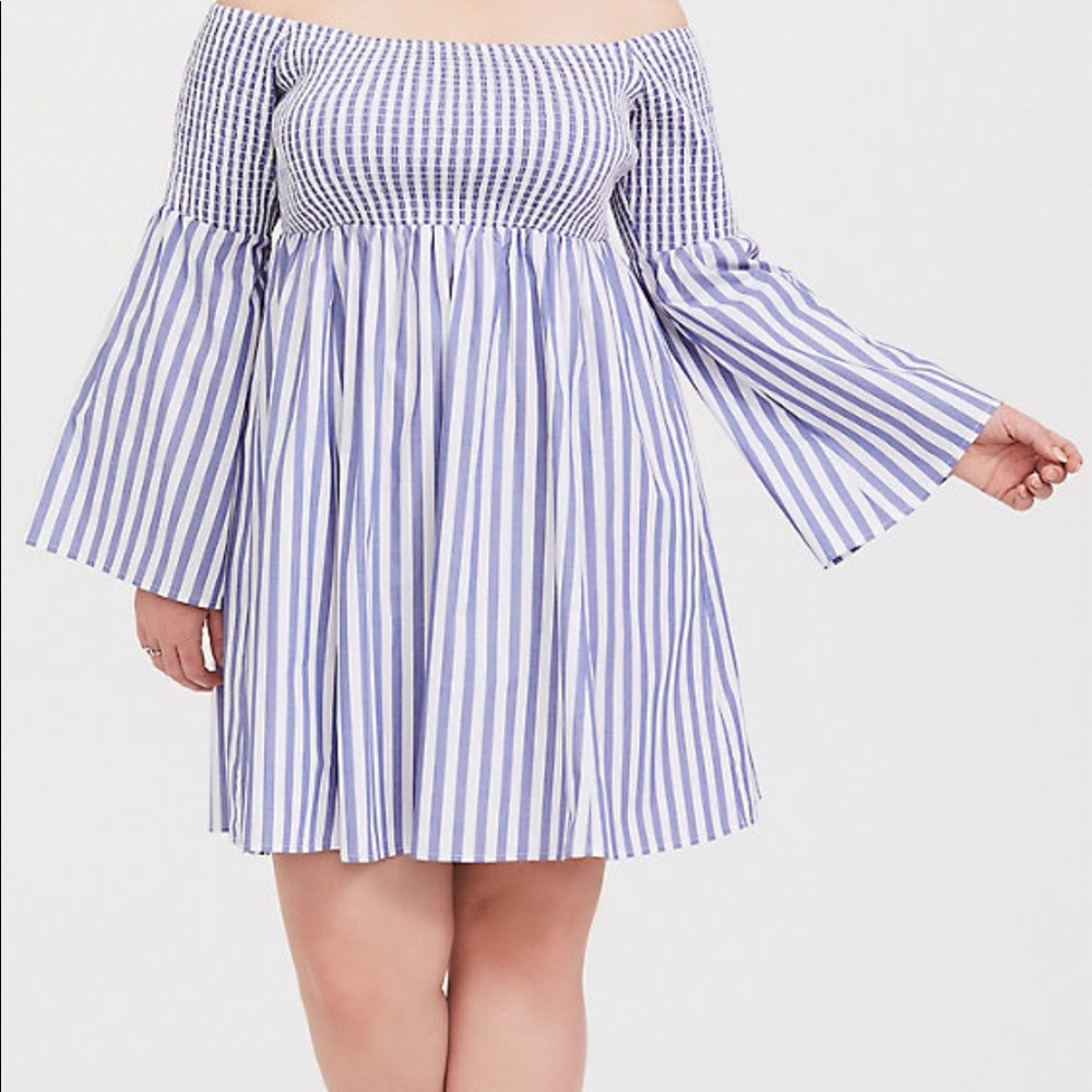 Torrid blue smocked skater dress
